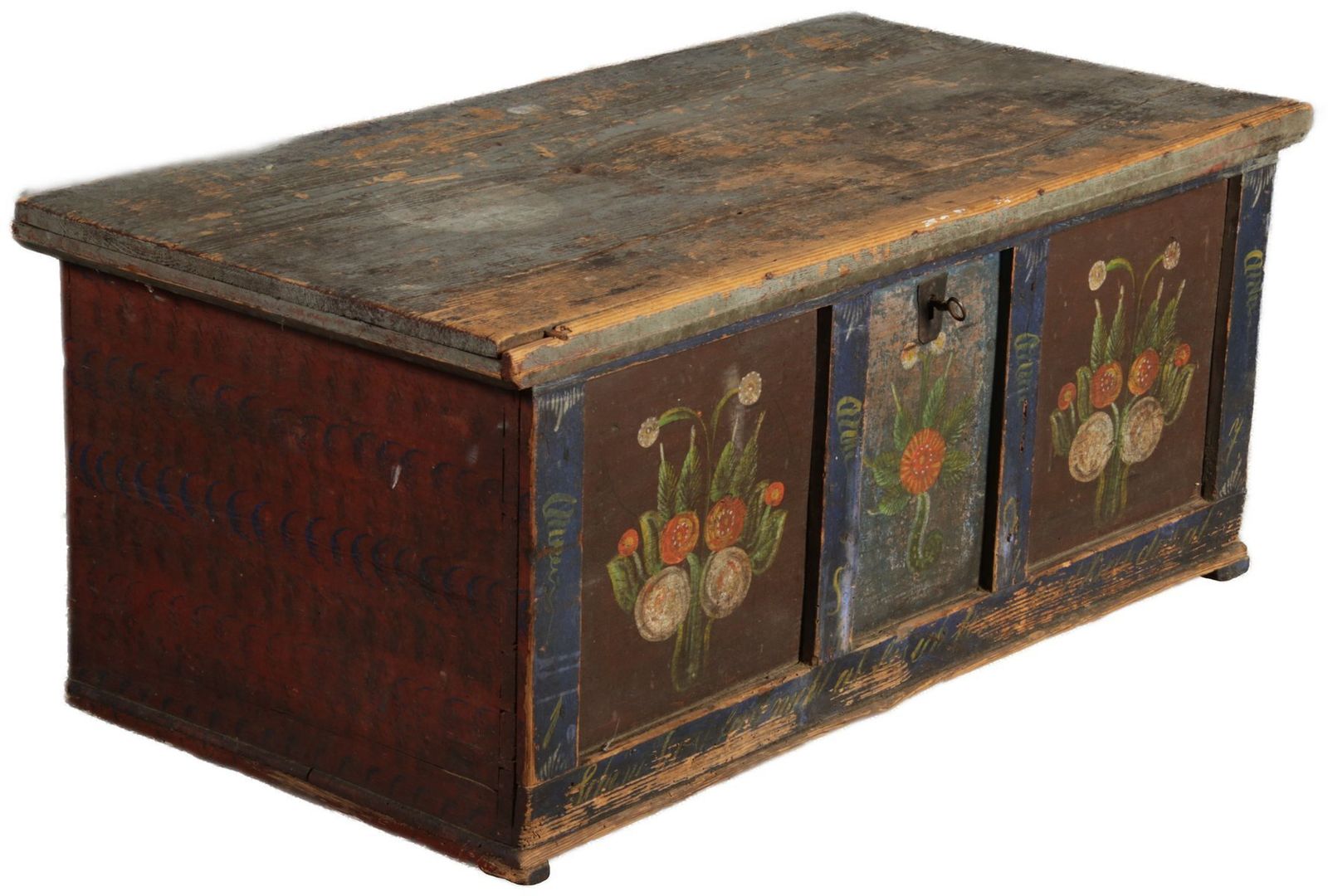 Small Antique Chamfered Chest In Softwood, 1897 photo Furniture