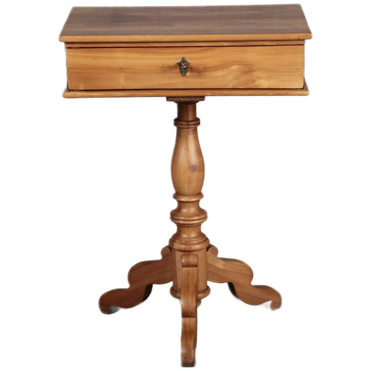 Antique 19th Century Biedermeier Sewing Table In Cherry Wood, 1840