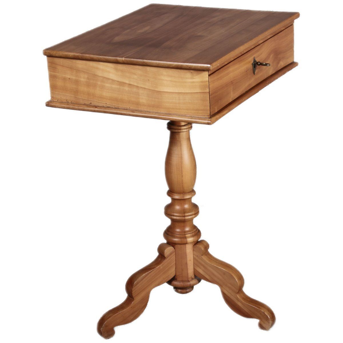 Antique 19th Century Biedermeier Sewing Table In Cherry Wood, 1840 photo furniture