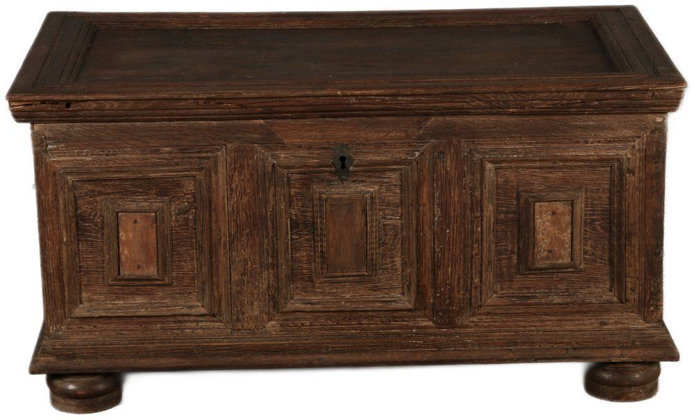 Antique Small Baroque Chest In Oak, 1750 photo furniture