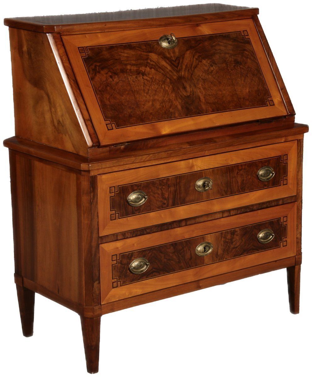 Antique Louis Seize Secretary In Walnut And Cherry, 1800 photo furniture