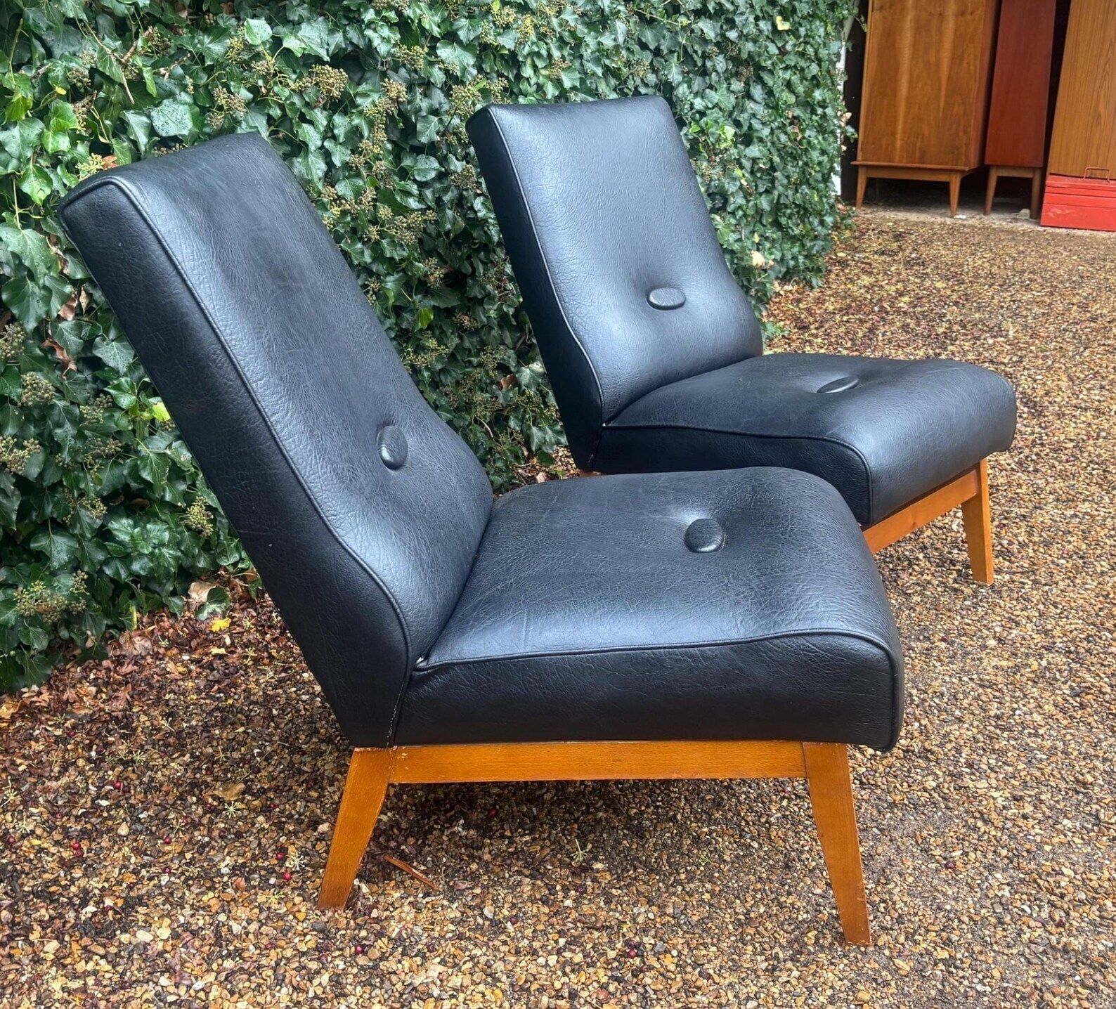 Mid Century Low Slung Lounge Slipper Chairs photo 240.0