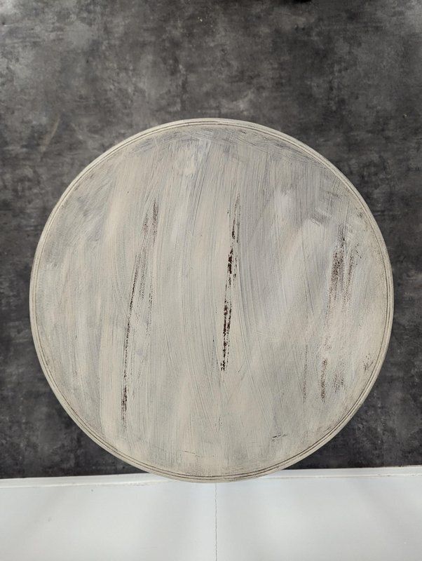 Patinated Pedestal Table photo Furniture