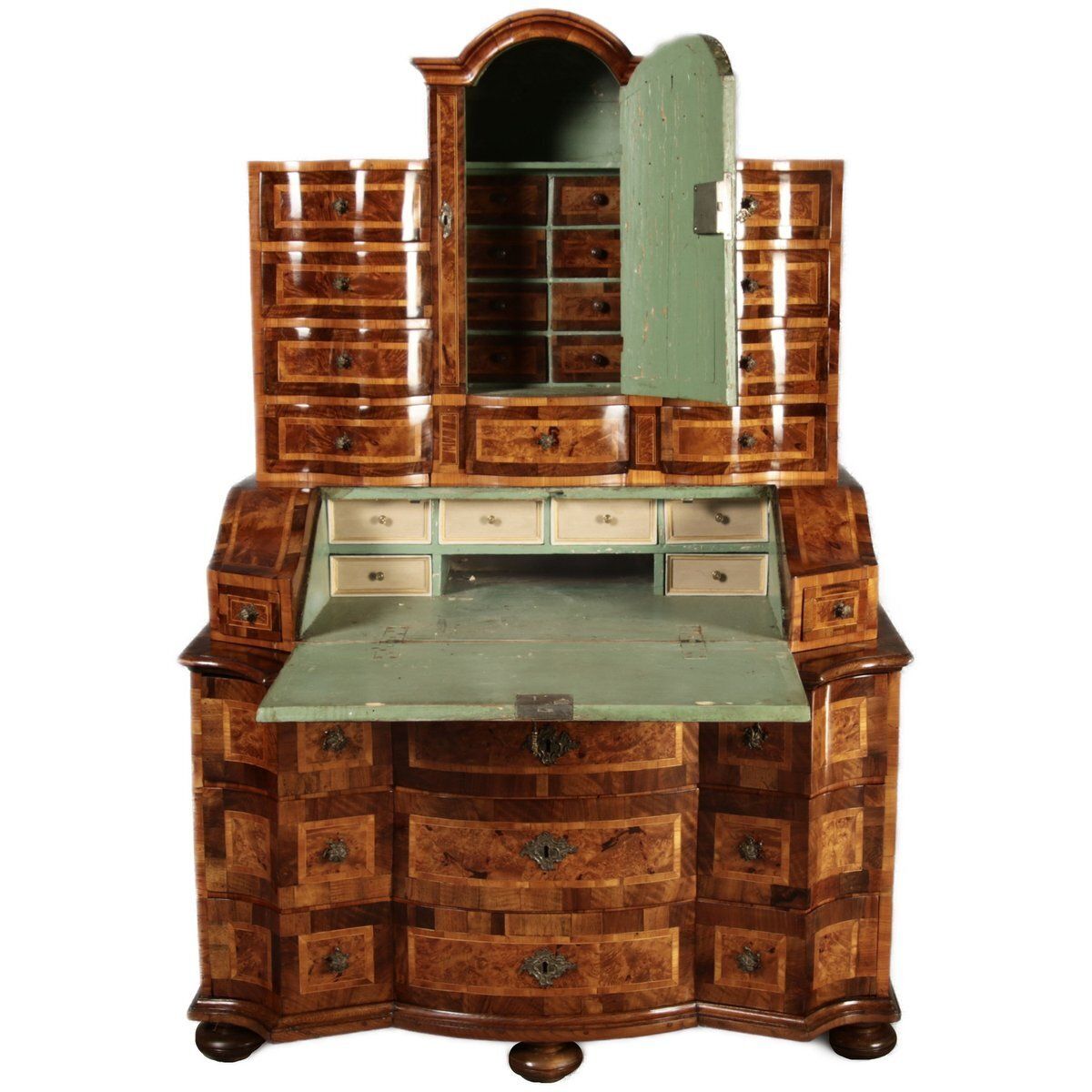18th Century Baroque Secretary Walnut Veneer Vienna Austria, 1710s photo Furniture