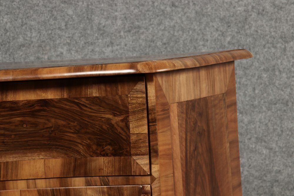 photo vinterior Biedermeier Baroque Chest Of Drawers In Walnut Veneer, 1800s