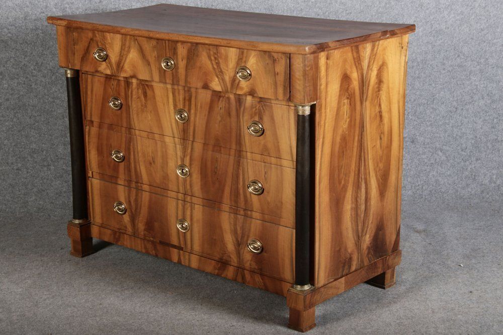 photo for sale Antique Empire Writing Chest Of Drawers In Walnut, 1810s