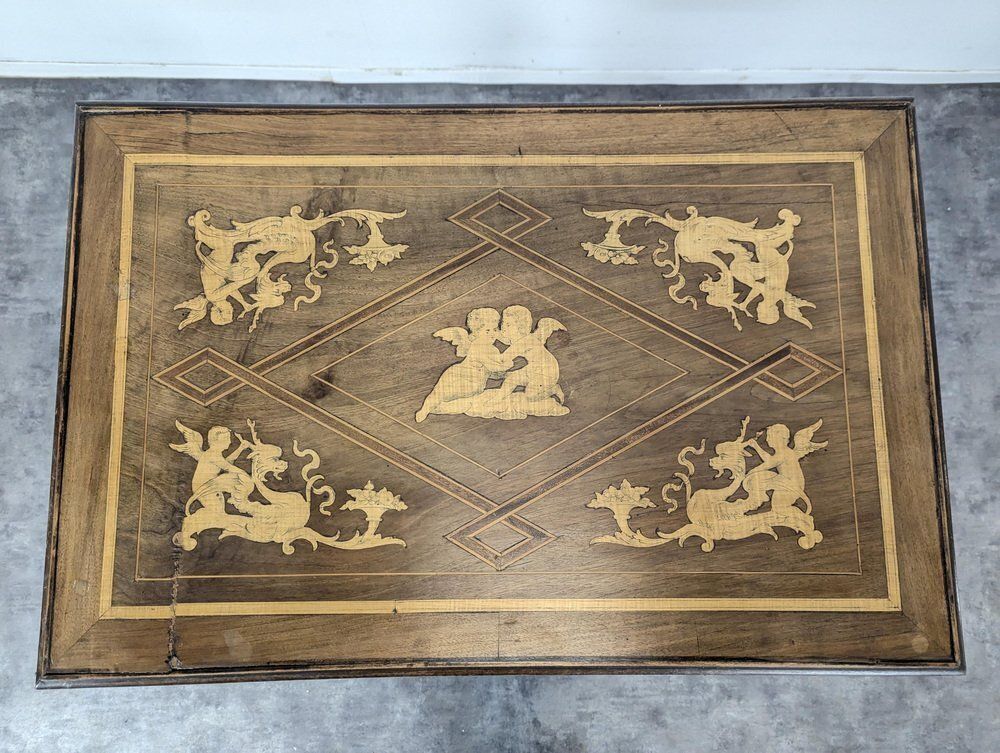 19th Century Italian Table In Marquetry photo for sale