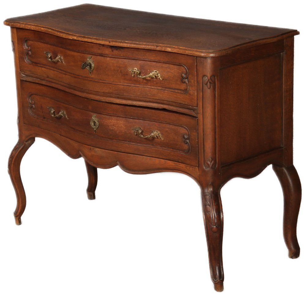 Antique Rococo Chest Of Drawers In Oak, 1800 photo for sale