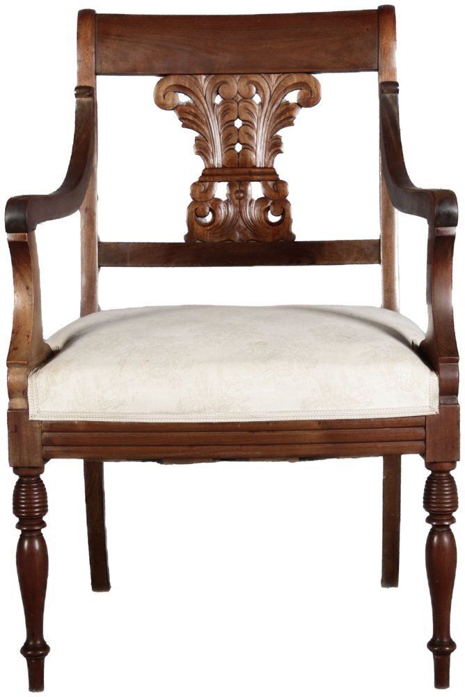 Antique English Regency Biedermeier Armchair In Mahogany, 1840 photo furniture