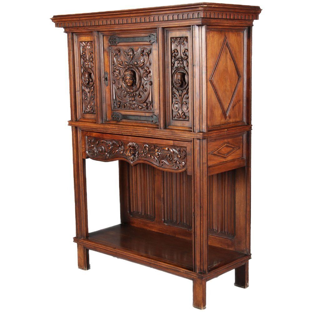 Antique Historicism Cabinet With Lions, 1900s photo for sale