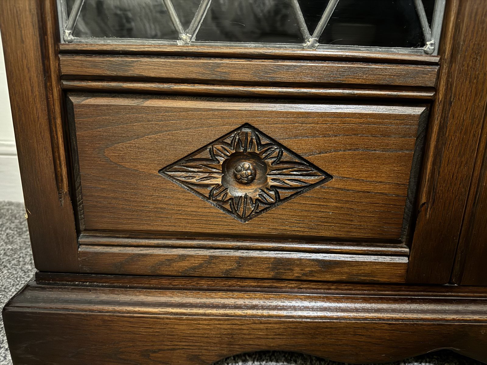 Andrena Carved Light Oak Tv Media Cabinet/Unit/Stand photo furniture