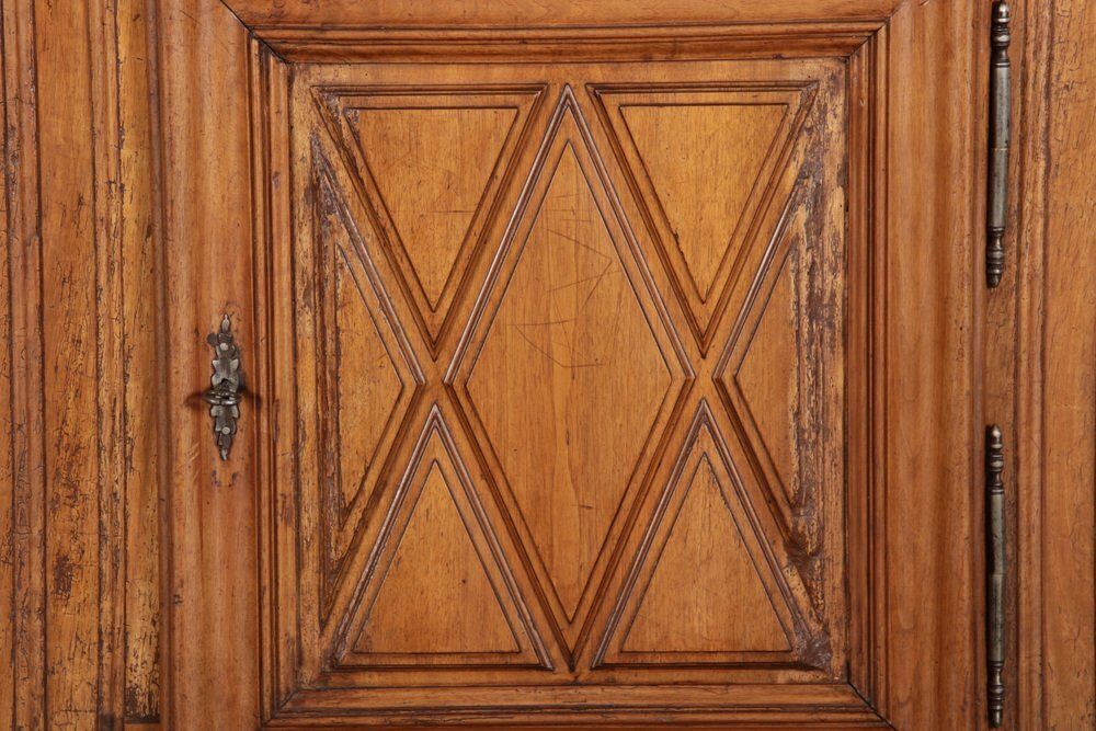 Furniture Baroque Narrow Cabinet In Walnut, France, 1700s photo