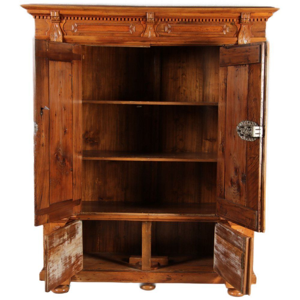 Antique Baroque Cabinet In Walnut With Corkscrew Columns, 1690 photo for sale