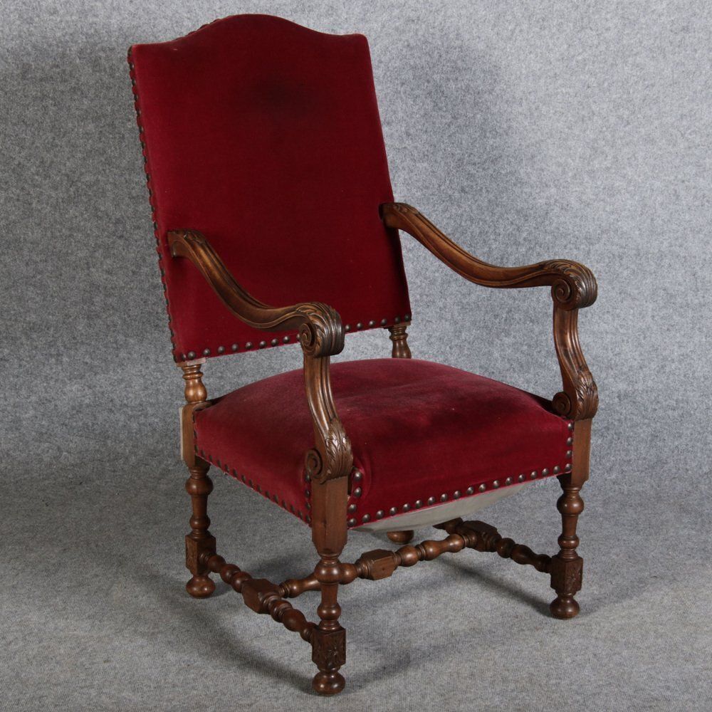 photo buy Antique Baroque Armchair In Walnut, 1880