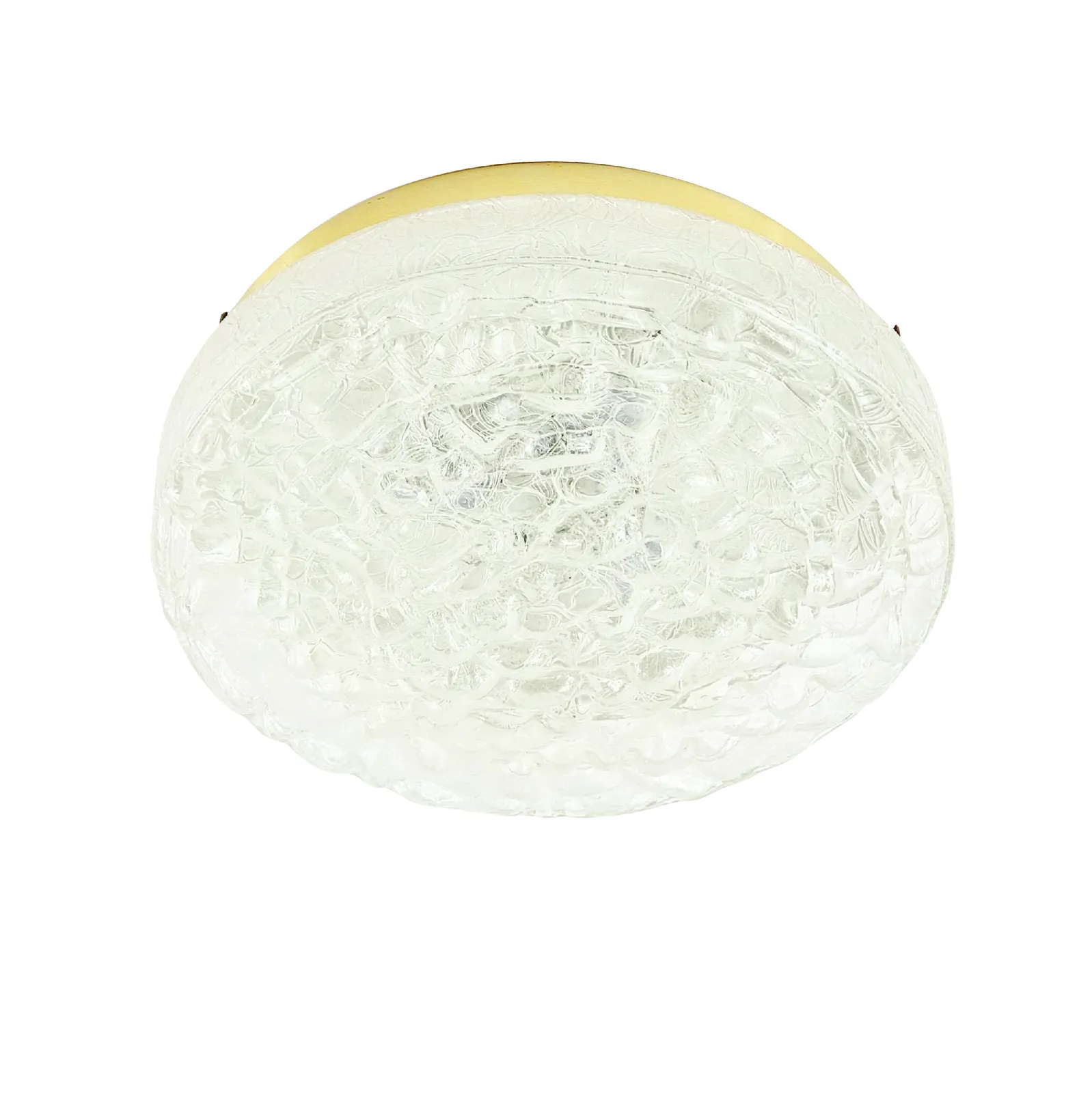 Large Mid Century Modern Murano Ice Glass Ceiling Light From Doria, Germany, 1960s