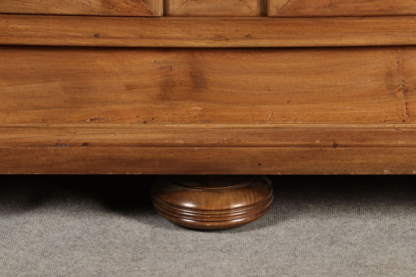 Furniture 18th Century Baroque Walnut Nose Half Shaft Cabinet, 1750s photo