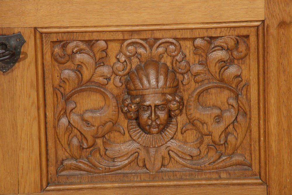 Renaissance Style Chest In Oak, 1940s photo 464.0