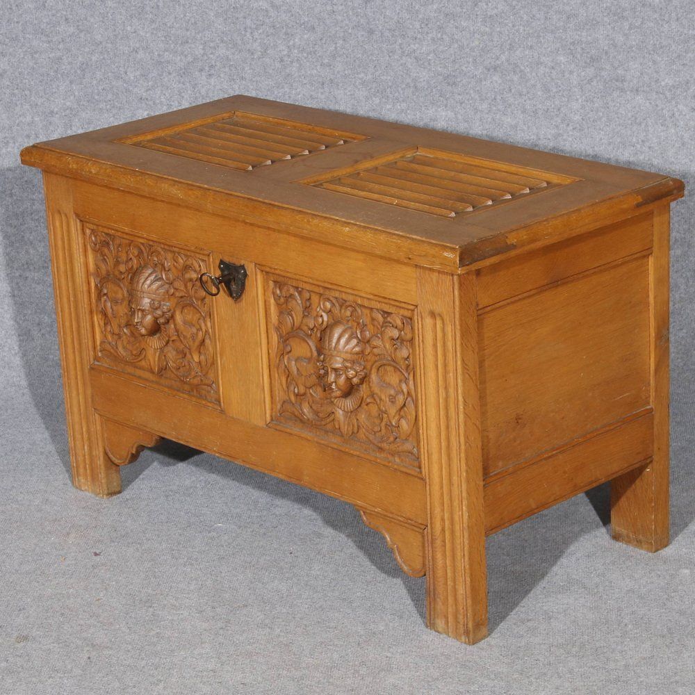 464.0 Renaissance Style Chest In Oak, 1940s photo