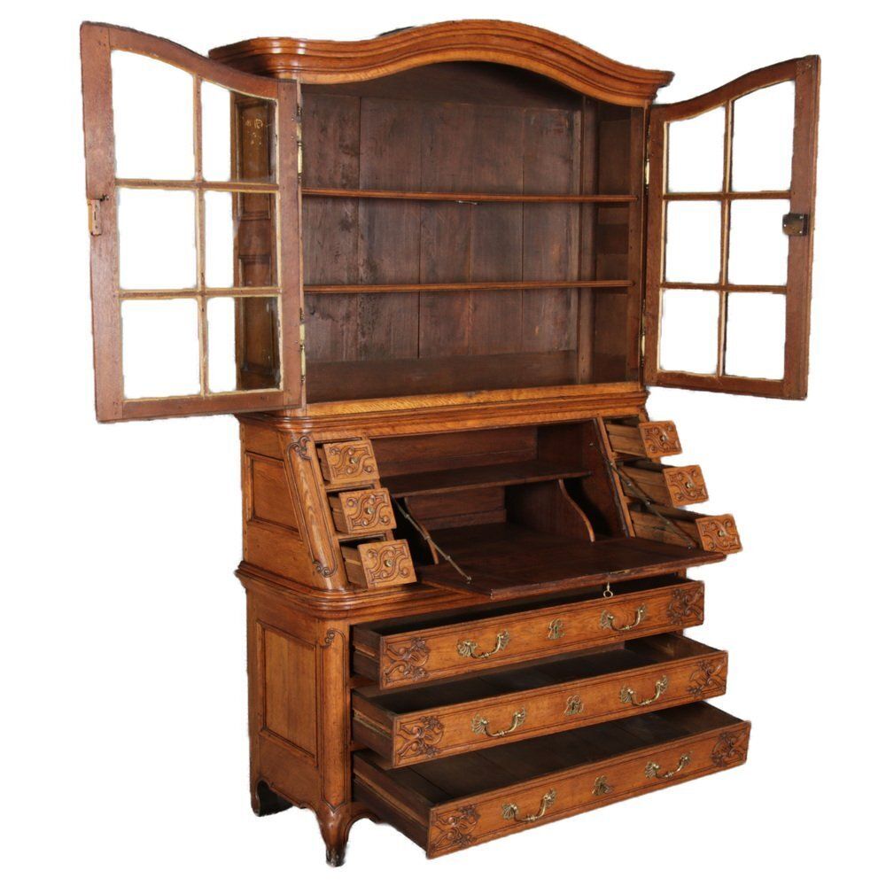 Baroque Showcase Secretaire In Oak, 1760s photo for sale