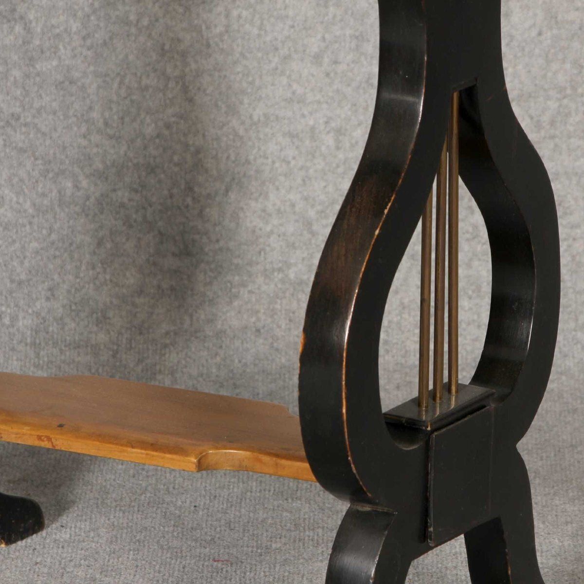 photo for sale 19th Century Lyra Sewing Table In Black Cherry Wood, 1820