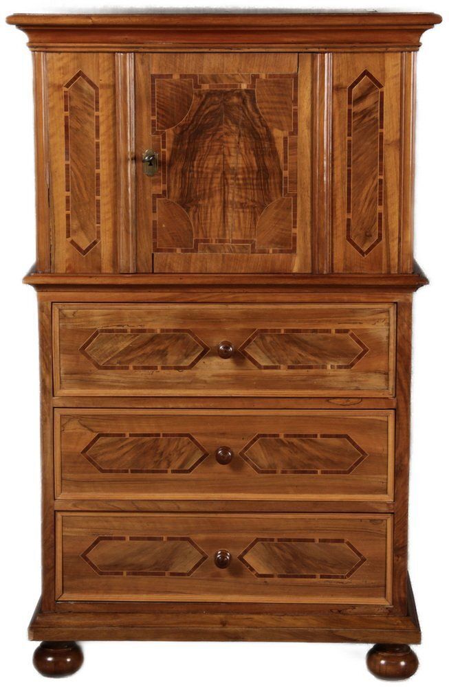 Antique Baroque Diaper Drawer Cabinet, Early 18th Century