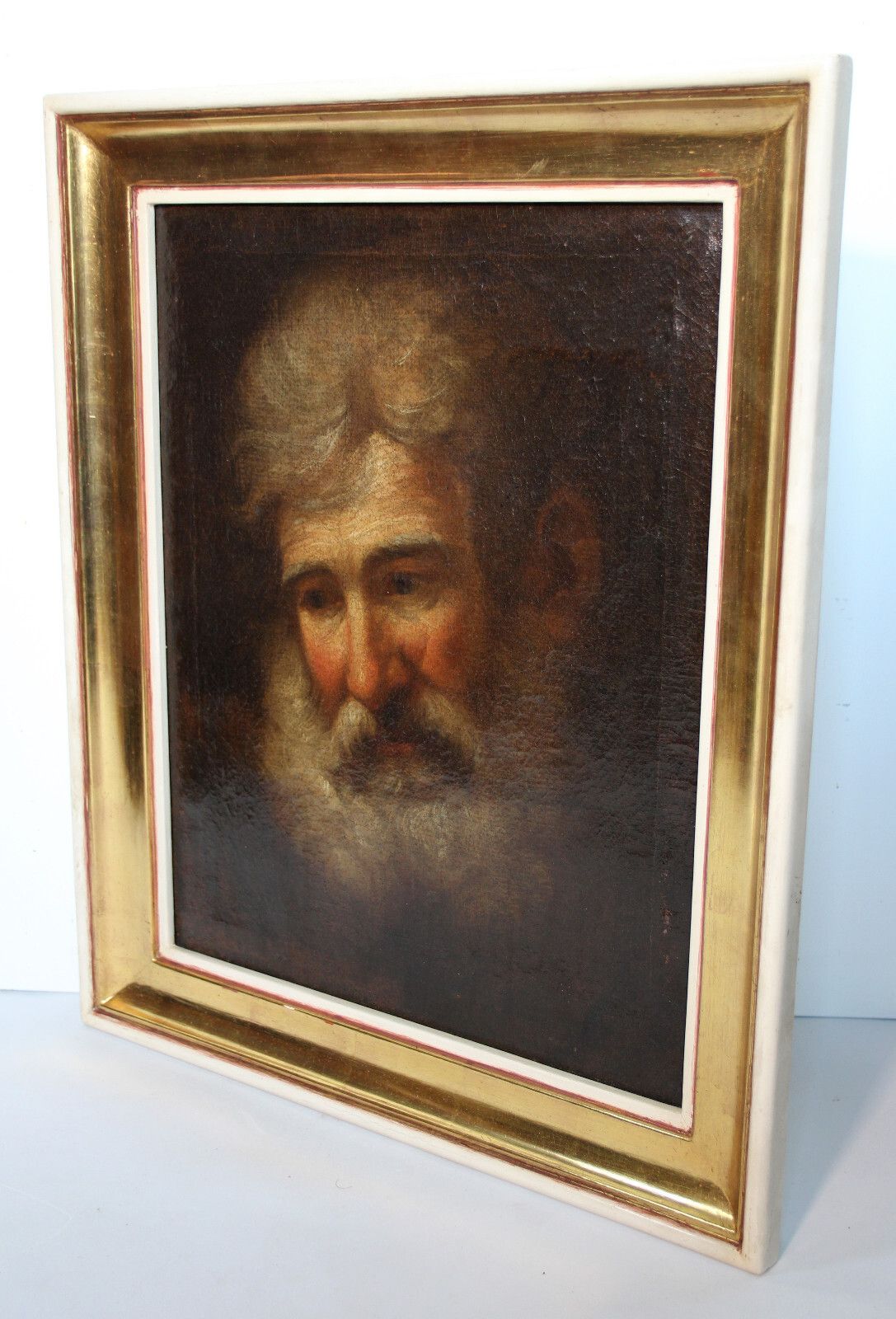 Baroque Portrait Of An Old Man/Saint With Grey Beard 18th Century photo vinterior