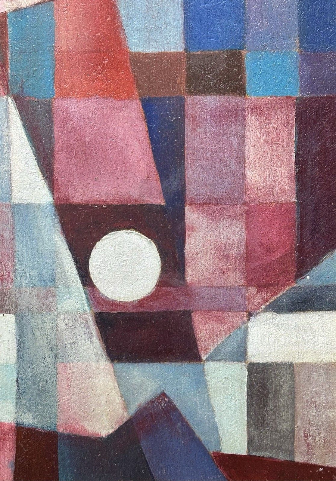 Antique Original Oil Painting, Modernist Abstract Composition 1970s, Framed photo 4500.0