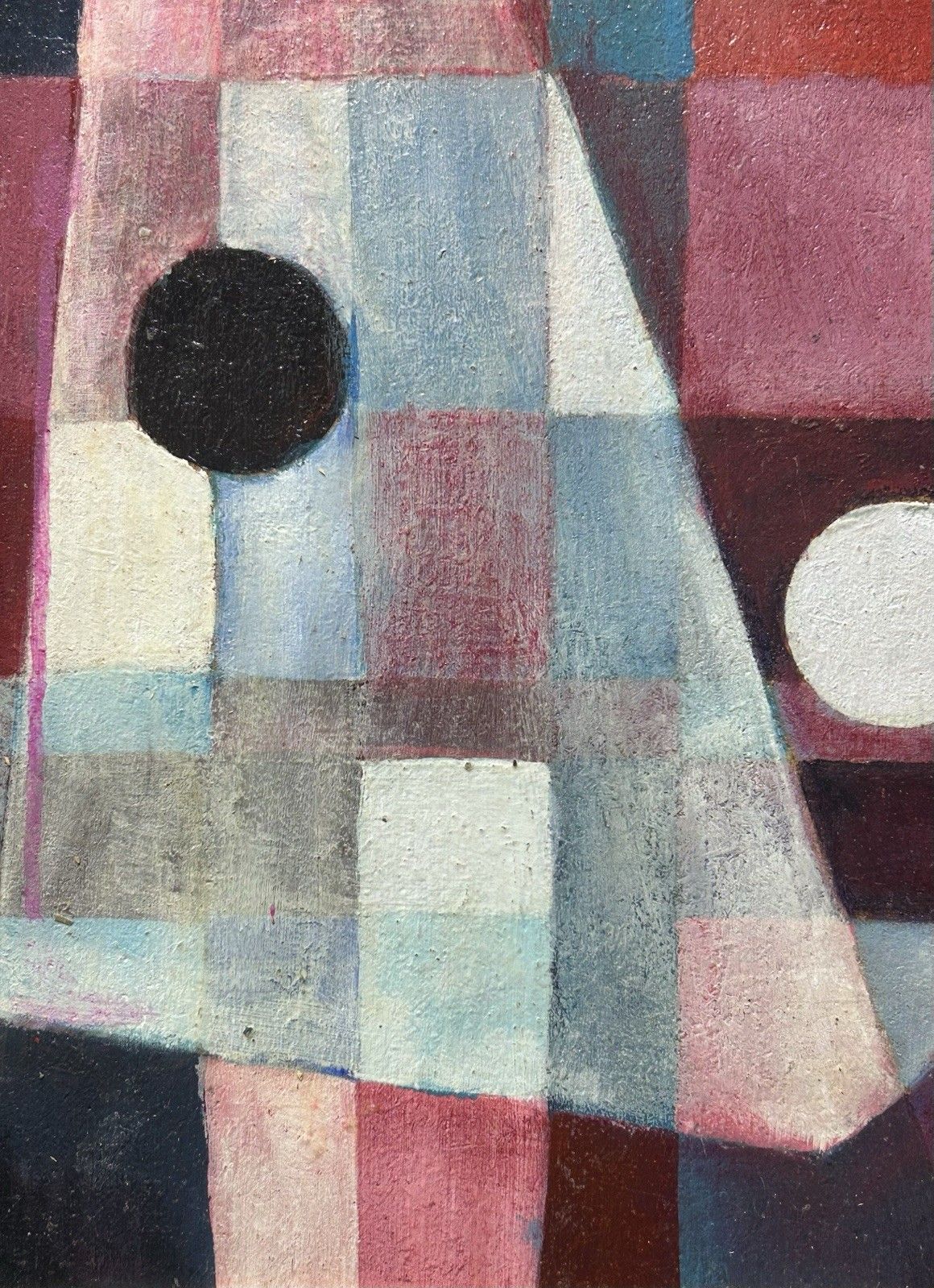 Antique Original Oil Painting, Modernist Abstract Composition 1970s, Framed photo buy