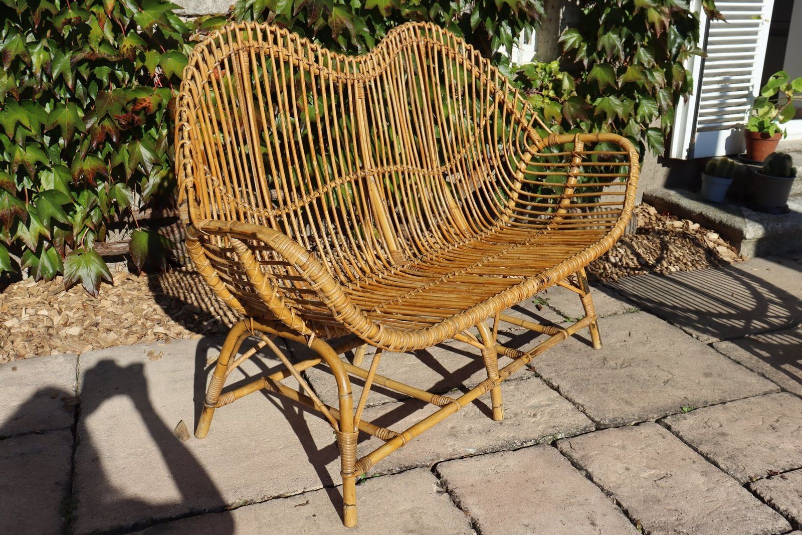 Rattan And Bamboo Garden Furniture Attributed To Franco Albini, Italy, 1960s, Set Of 4 photo Garden Furniture