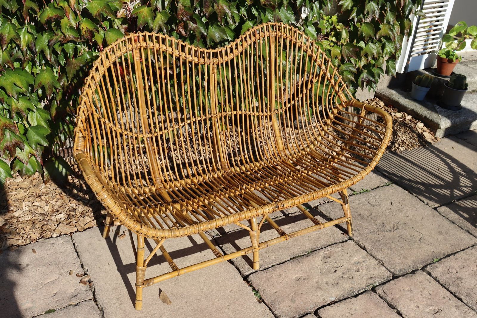 Rattan And Bamboo Garden Furniture Attributed To Franco Albini, Italy, 1960s, Set Of 4 photo vinterior