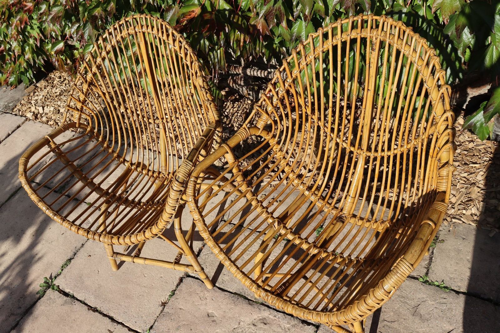 2030.0 Rattan And Bamboo Garden Furniture Attributed To Franco Albini, Italy, 1960s, Set Of 4 photo