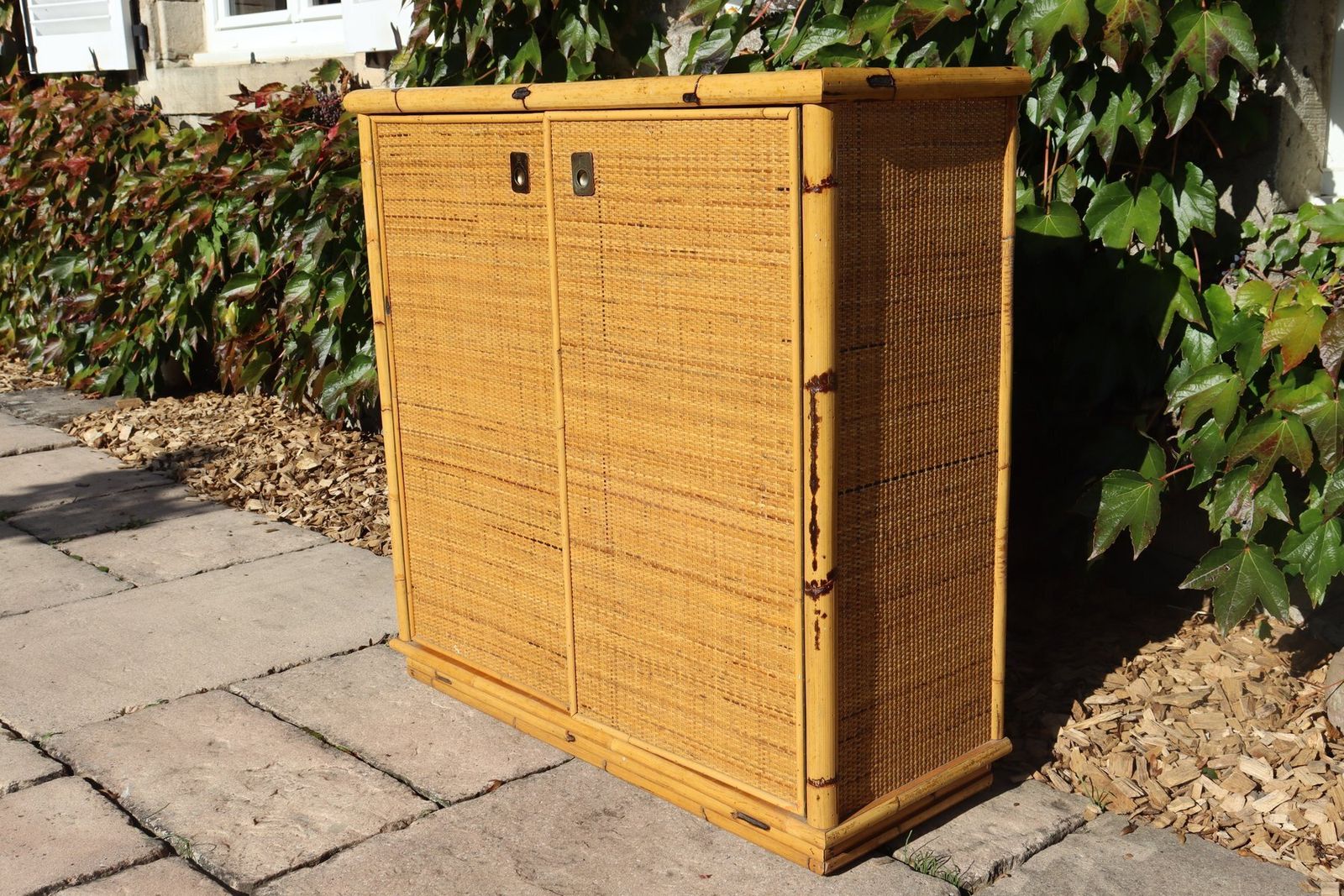 Rattan 2 Door Buffet From Dal Vera, 1970s photo vinterior