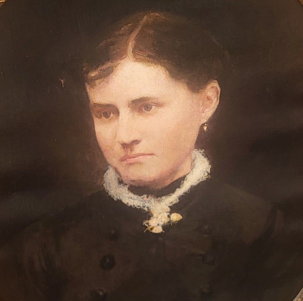 French School Portrait Woman. Oil Painting On Canvas. photo furniture