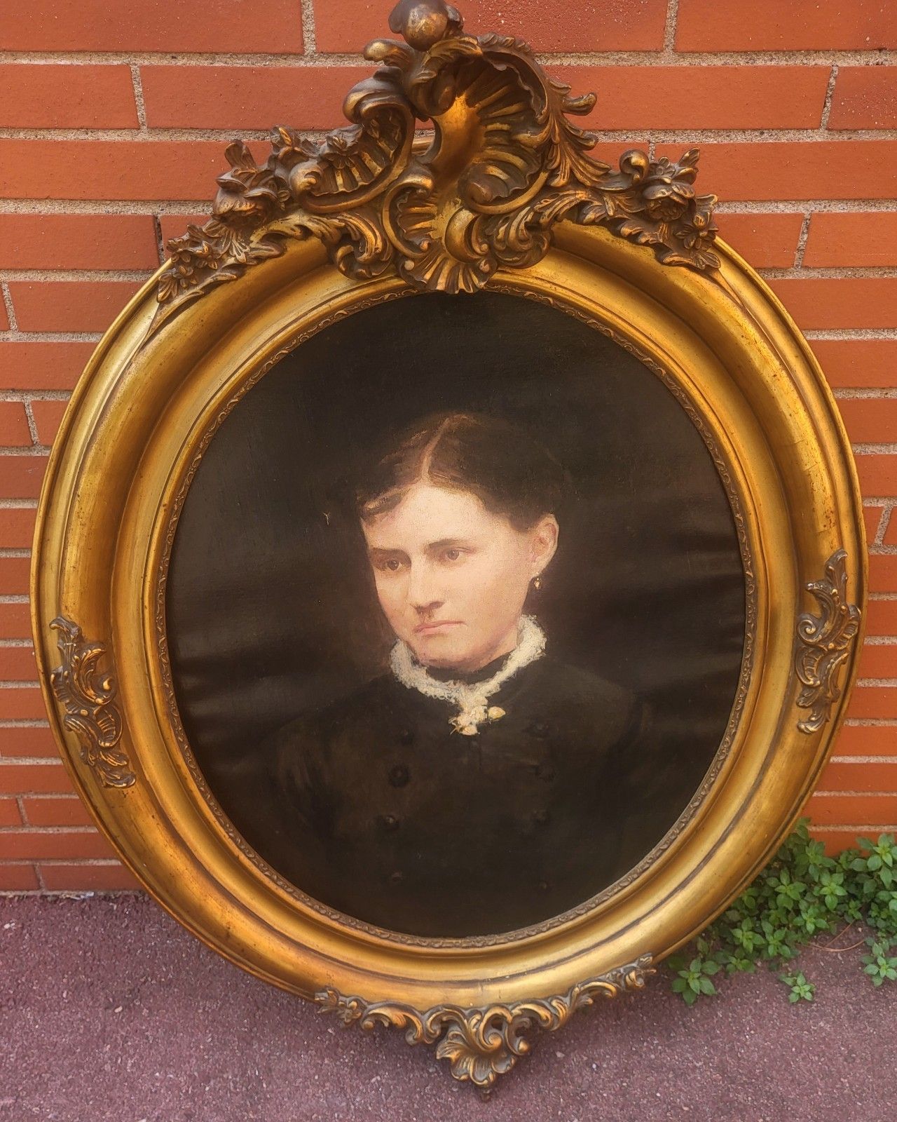 French School Portrait Woman. Oil Painting On Canvas. photo for sale