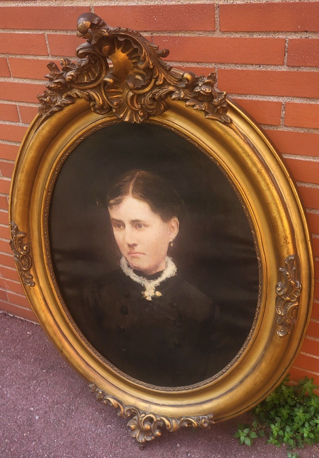 French School Portrait Woman. Oil Painting On Canvas. photo 7800.0