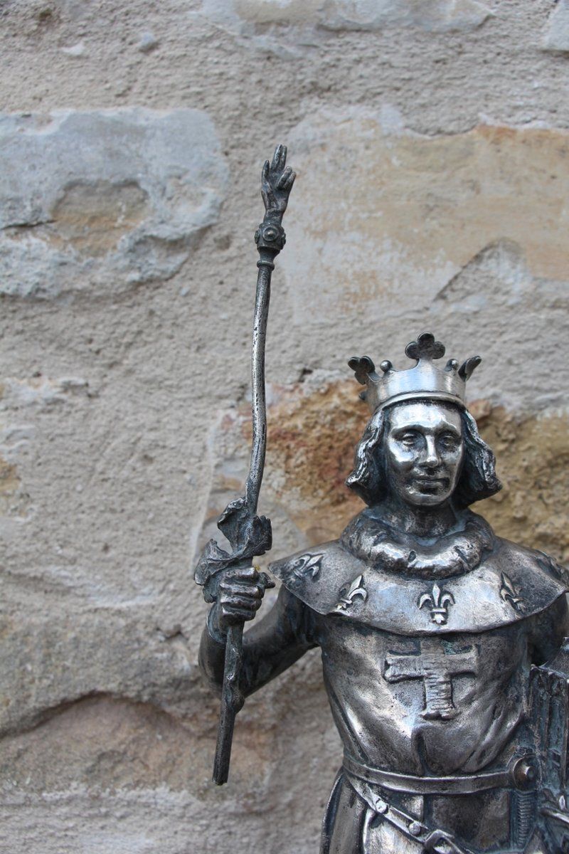 Emmanuel Fremiet, Saint Louis, 1800s, Bronze photo Art