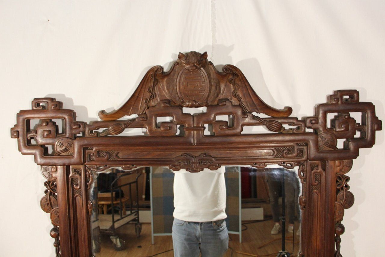Large Late 19th Century Japanese Mirror Attributed To Viardot, 1890s photo furniture