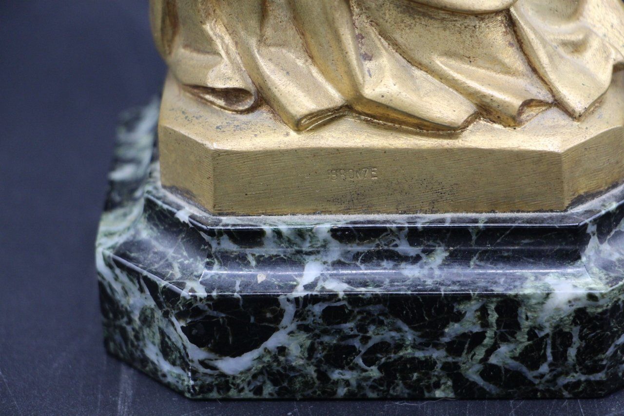 Statue Of Our Lady Of Sion, 1800s, Bronze photo vintage