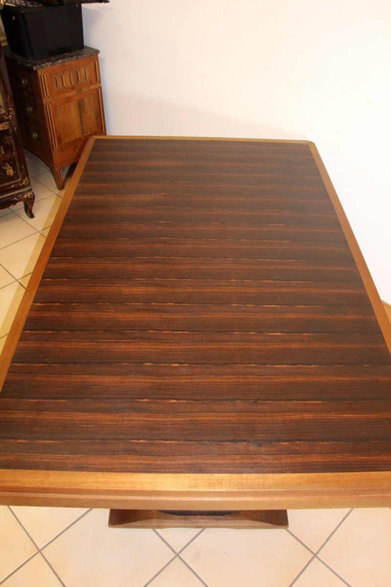 Art Deco Macassar Ebony Dining Table, 1930s photo vintage
