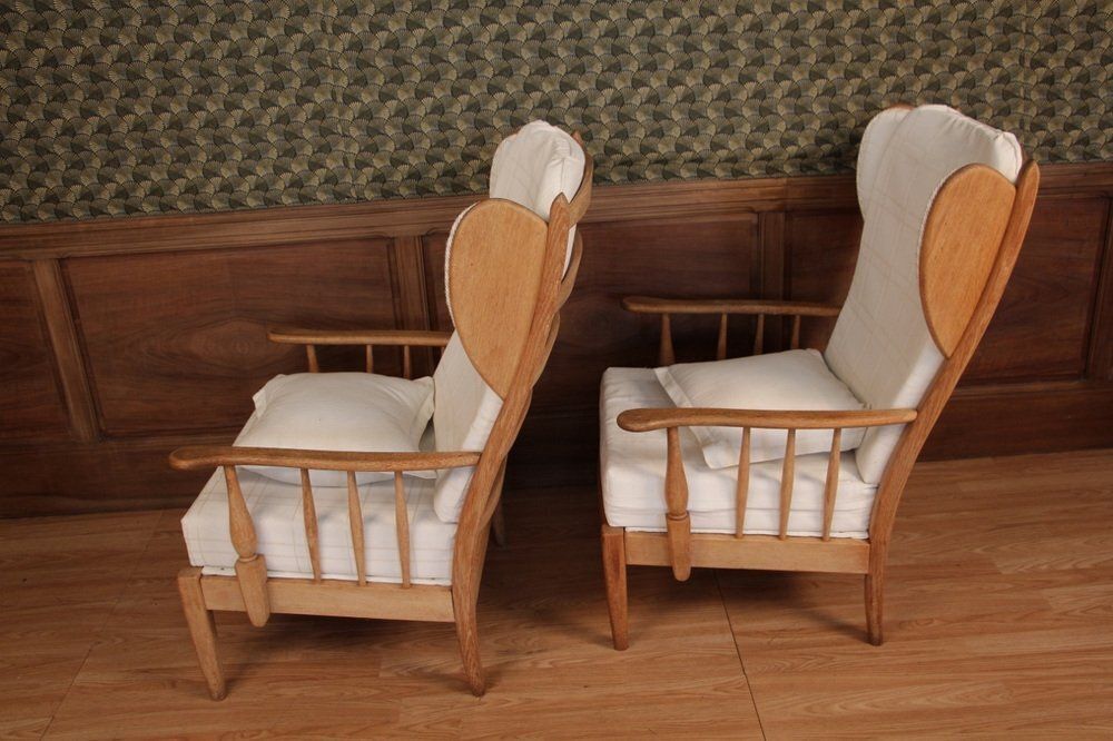Set Of Vintage Chairs In Faded Oak, 1950s photo for sale