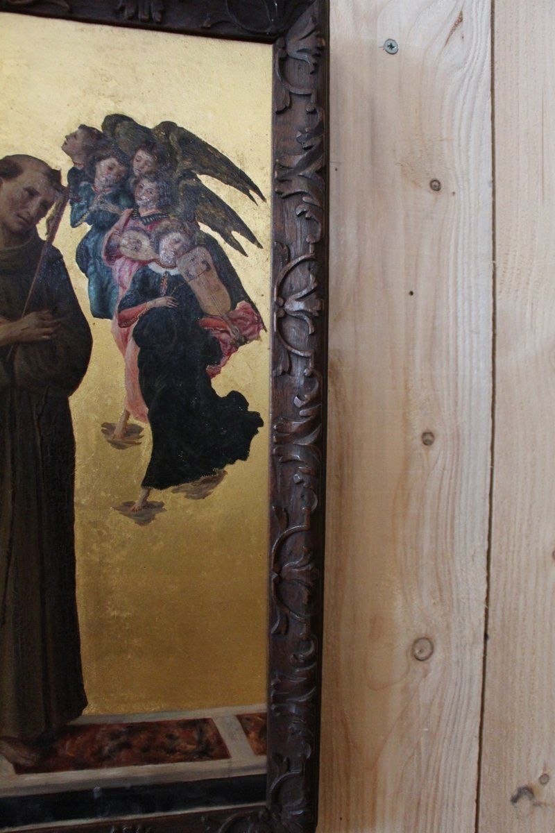 After Sandro Botticelli, St. Francis Of Assisi With Angels, 1800s, Oil On Canvas, Framed photo buy