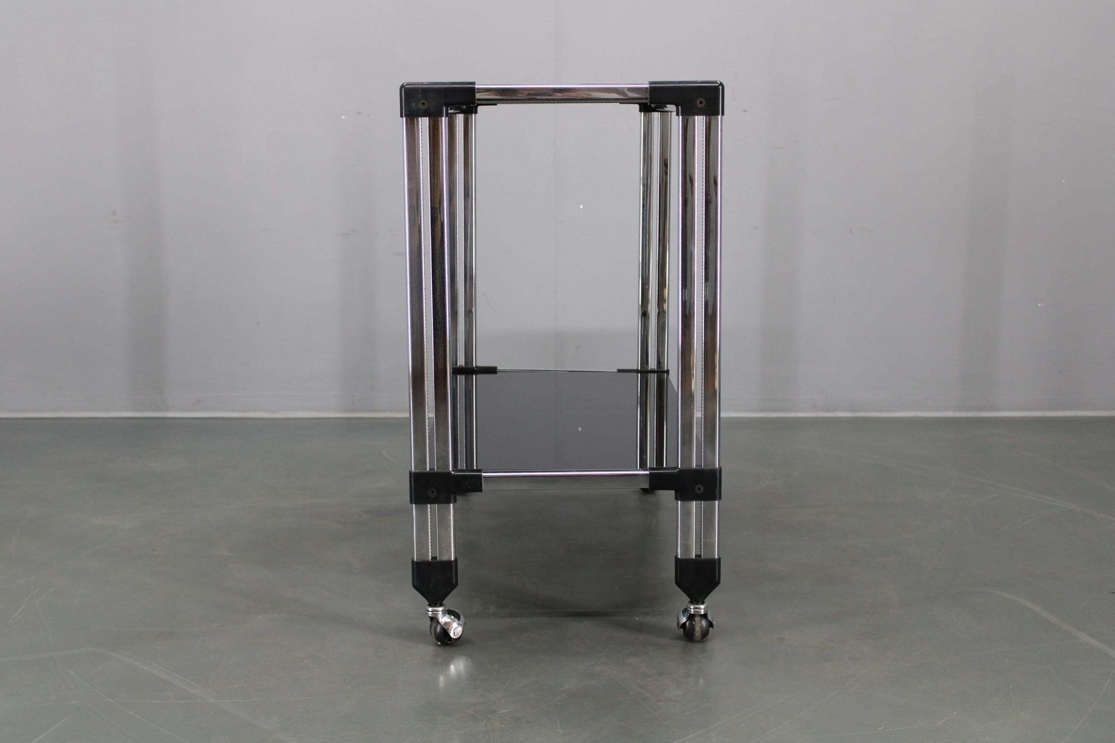 1970s Italian Chrome & Smoked Glass Serving Table On Casters photo 507.0