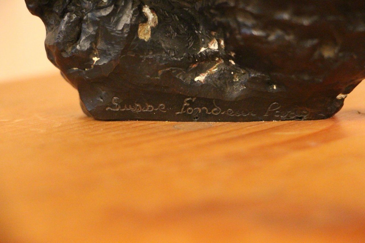 photo furniture Victor Prouvé, Head Of Child Bronze, Old Jean Prouvé Collection