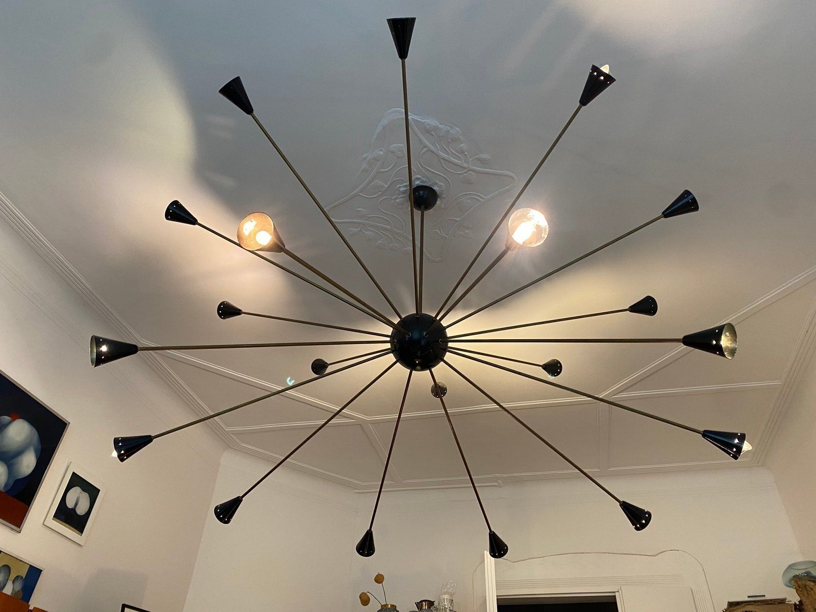 Large Italian Sputnik Chandelier From Stilnovo, Italy, 1960s photo furniture