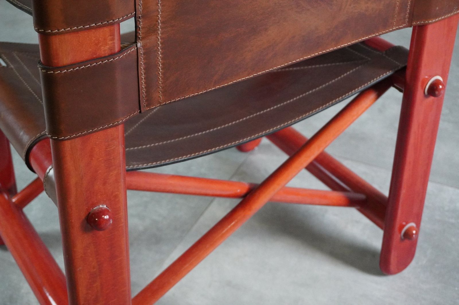 Bardella Chair In Wood And Leather By Umberto Brandigi For Poltronova, 1967 photo vintage