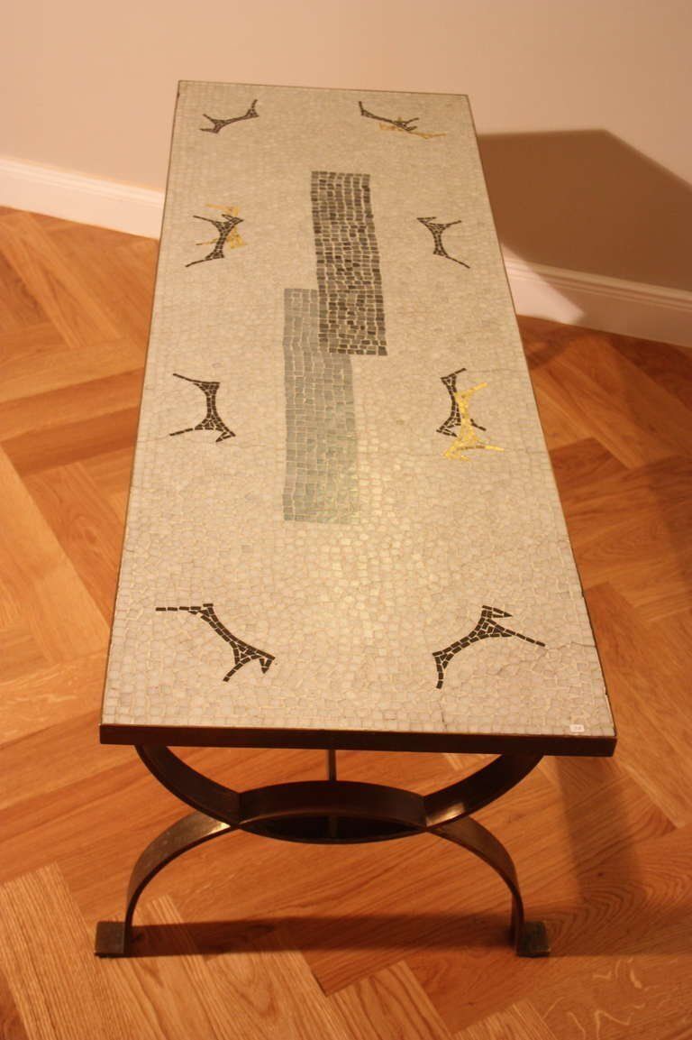 Mid Century French Mosaic Coffee Table, 1950s photo for sale
