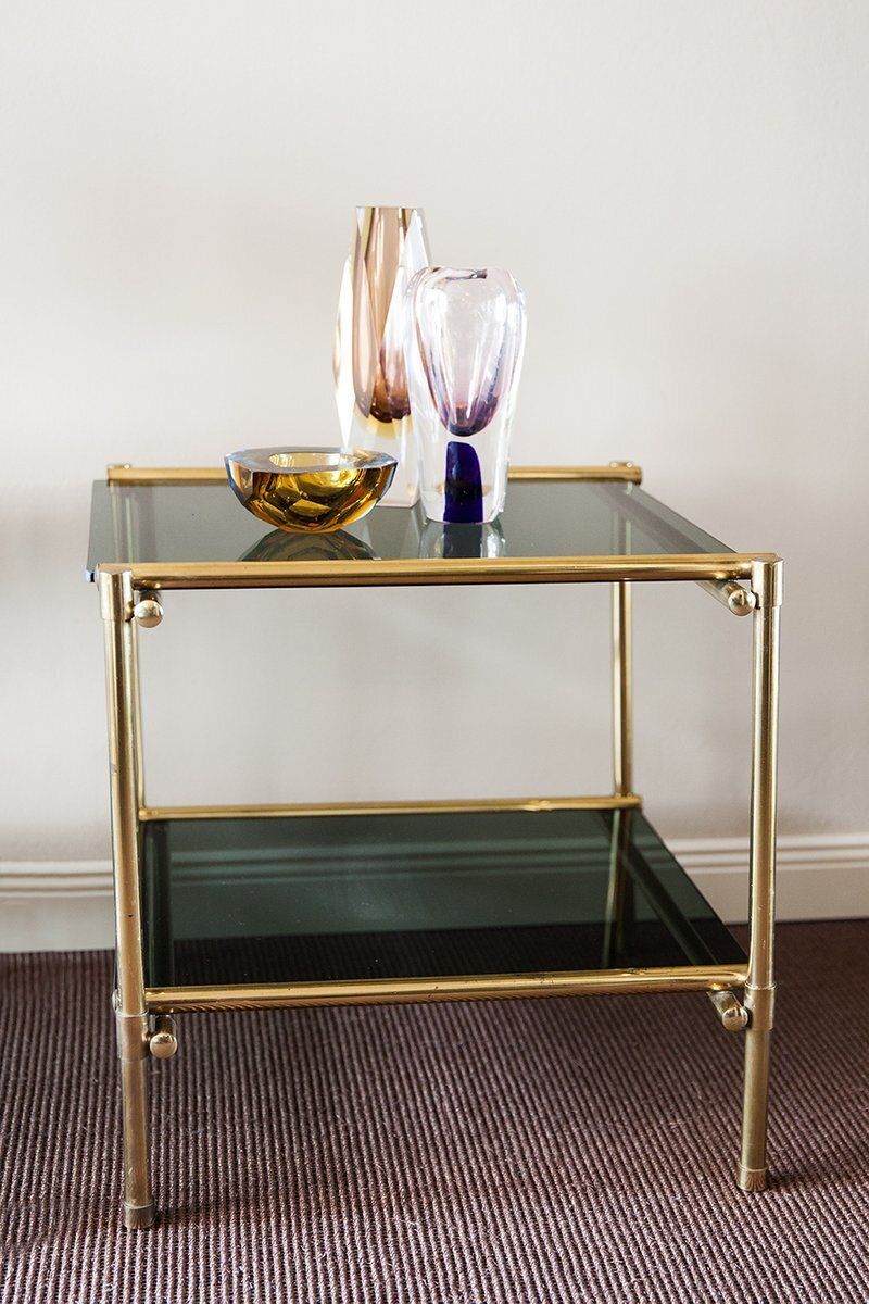 Italian Side Tables In Brass, 1970, Set Of 2 photo buy
