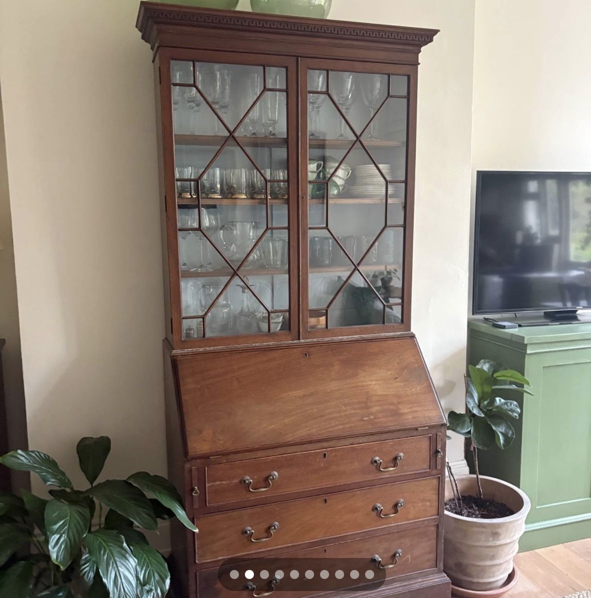 Furniture Antique Wooden Dresser Writing Desk photo