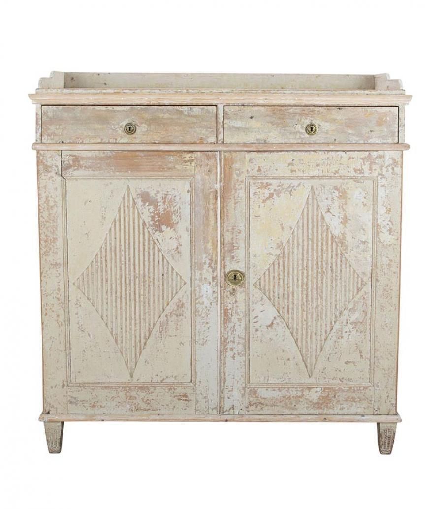 Large Late 18th Century Swedish Gustavian Buffet In Original Paint