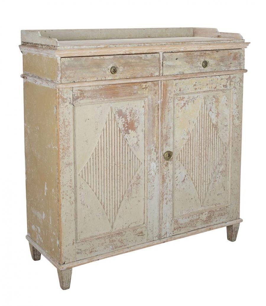 Large Late 18th Century Swedish Gustavian Buffet In Original Paint photo for sale
